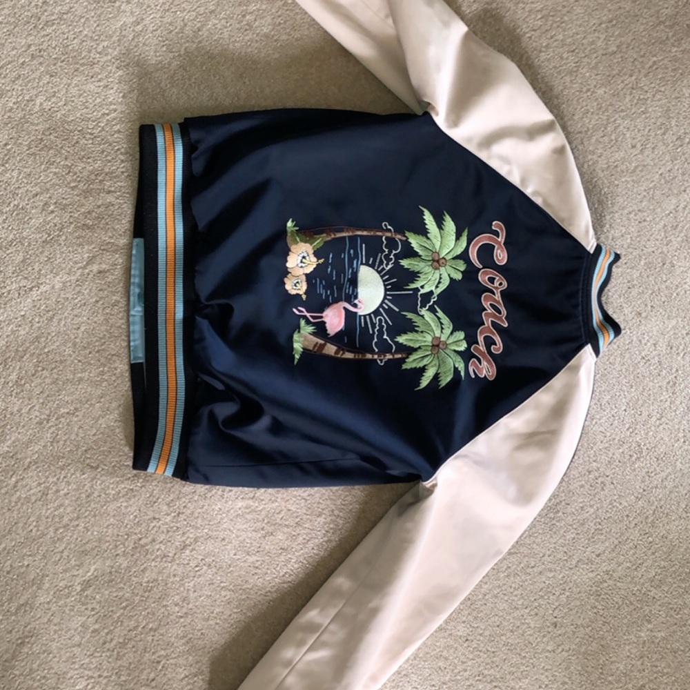 reversible satin coach varsity jacket